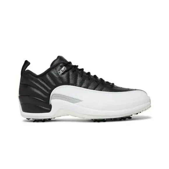 Nike Air Jordan 12 Low Golf Playoffs White Black Cleats DH4120-010 Men Sizes